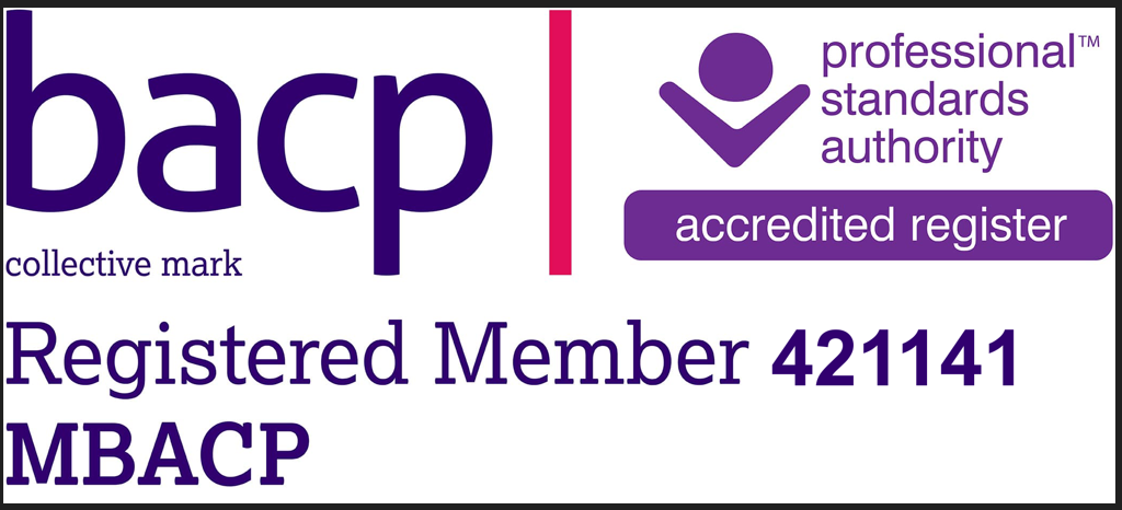 BACP collective mark — Registered Member 421141 MBACP, Professional Standards Authority accredited register